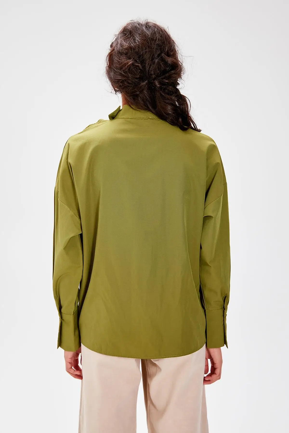 Trendyol воротник цвета хаки detaymi Bluz TWOAW20BZ0061| |