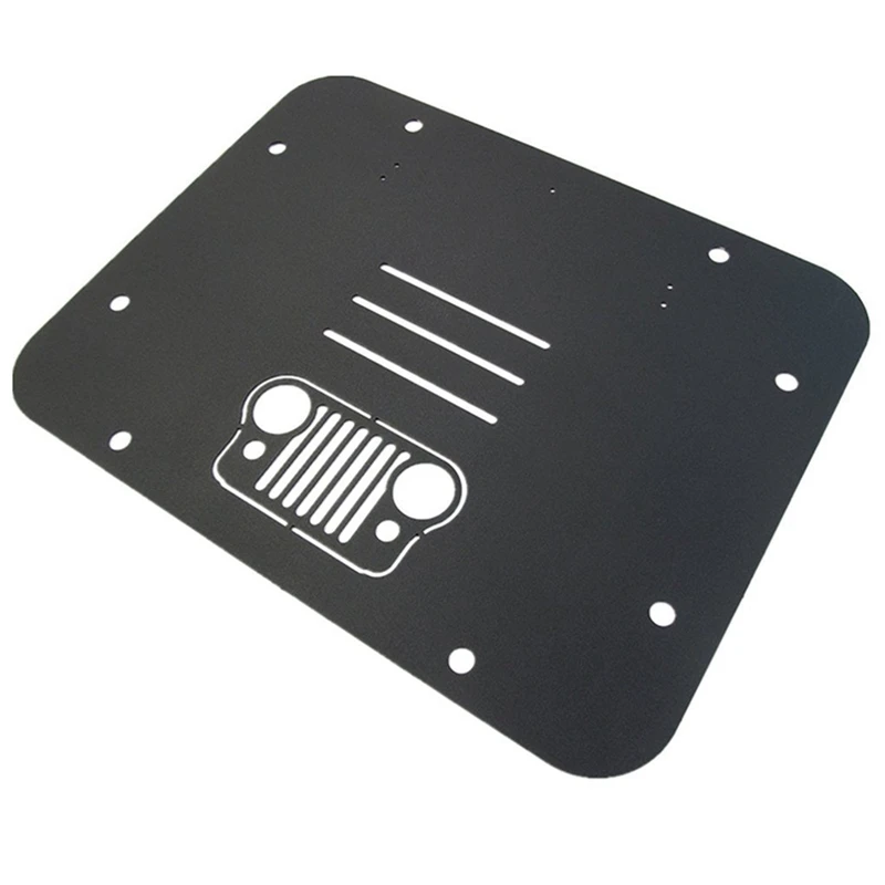 Spare Tire Carrier Delete Filler Plate Tramp Stamp Tailgate Vent-Plate Cover for 2007-2017 Jeep JK Wrangler &amp Unlimited |