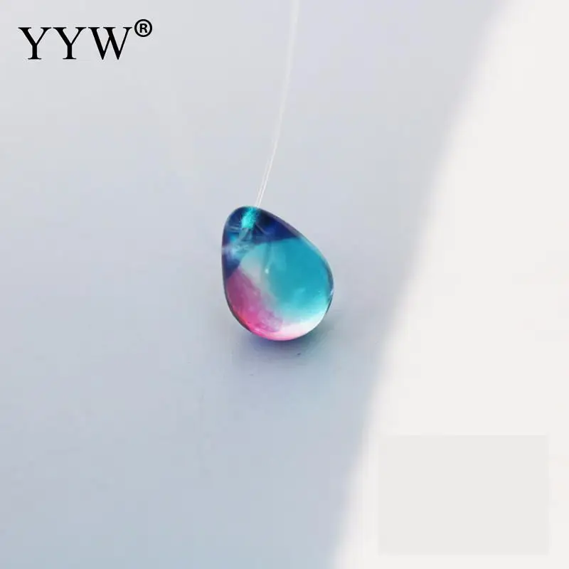 red and blue ПВХ шнур ожерелье, с лэмпворк, модное прозрачное ожерелье, красные Ювелирные изделия& для женщин, Продан через приблизительно 14,96 дюймовый Strand - Окраска металла: red and blue