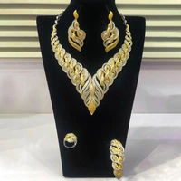 godki new crossover 4pcs african jewelry set for women wedding luxury naija dubai jewelry set cubic zirconia bridal jewelry sets