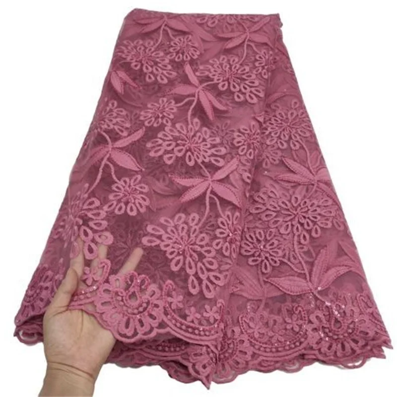 

nigerian gold lace fabric with sequins african mesh Fabric 5yards french net african lace fabric 2021 high quality lace
