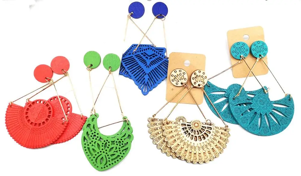 Горячая Распродажа висячие серьги из дерева можно смешать 5 дизайнов | Украшения