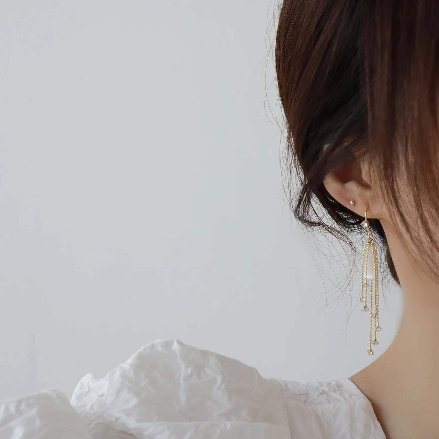 

Ins Hot Sale AAA Zirconia Women Earrings 14K Real Gold Elegant CZ Drop Earring Engagement Pendant Wedding Jewelry