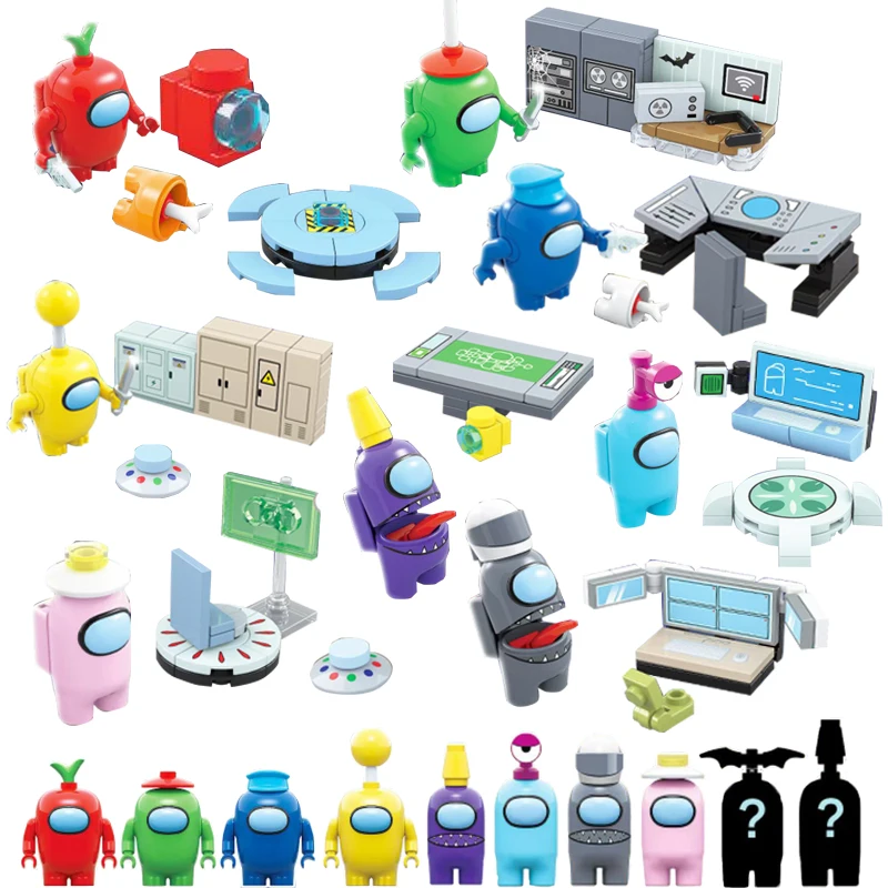 

Amonged Us Space Station Figures Building Blocks Ccasual Game Anime Figure Cute Dolls Kids Diy Collection Children Toys As Gifts