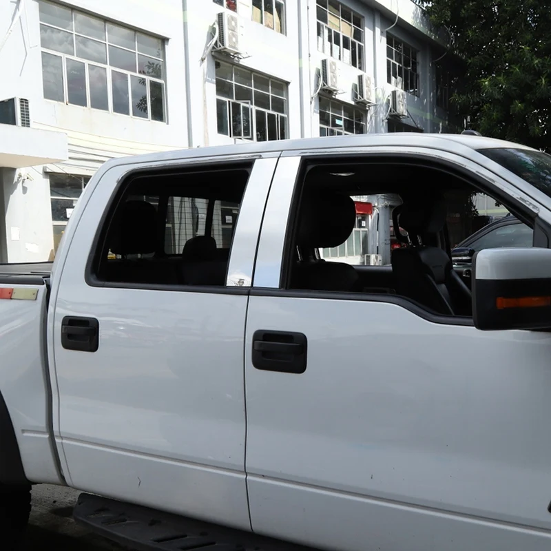 

for 2009-2014 Ford F150 Super Cab Crew Stainless Steel Chrome Pillar Post Trim, 4Pcs
