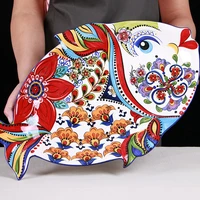 japanese style personalized fruit plate dinner plate big fish plate hand painted fish shaped ceramic plate home decoration
