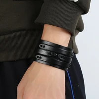 vintage punk jewelry genuine leather bracelet mens retro rope cuff brown wrap wristband women gifts