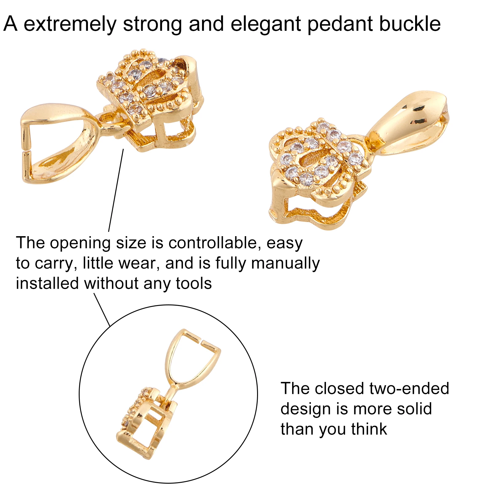 20 шт. латунный микро-паве кубический цирконий выбор льда зажимы для ожерелья