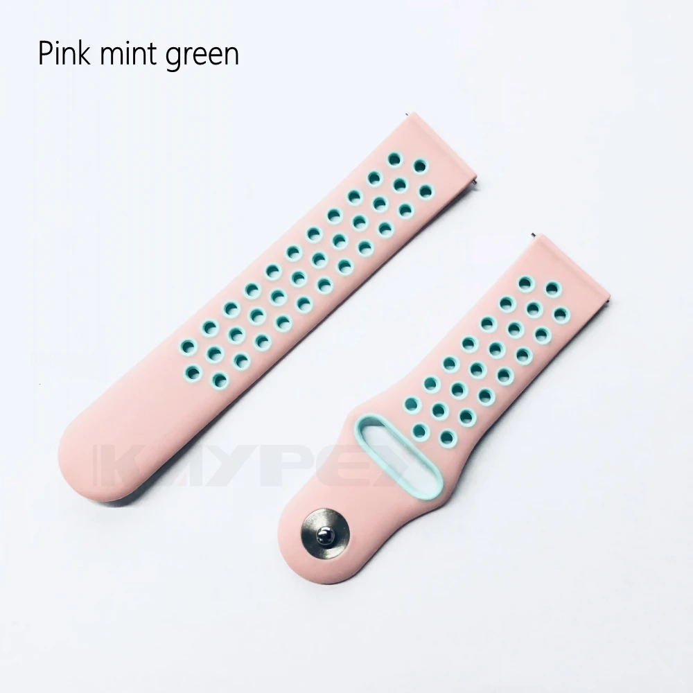 pink green Красочные Мягкие силиконовые часы ремешок для Xiaomi Huami Amazfit Pace дышащий браслет Сменные браслеты 22 мм ремешок - Цвет: pink green