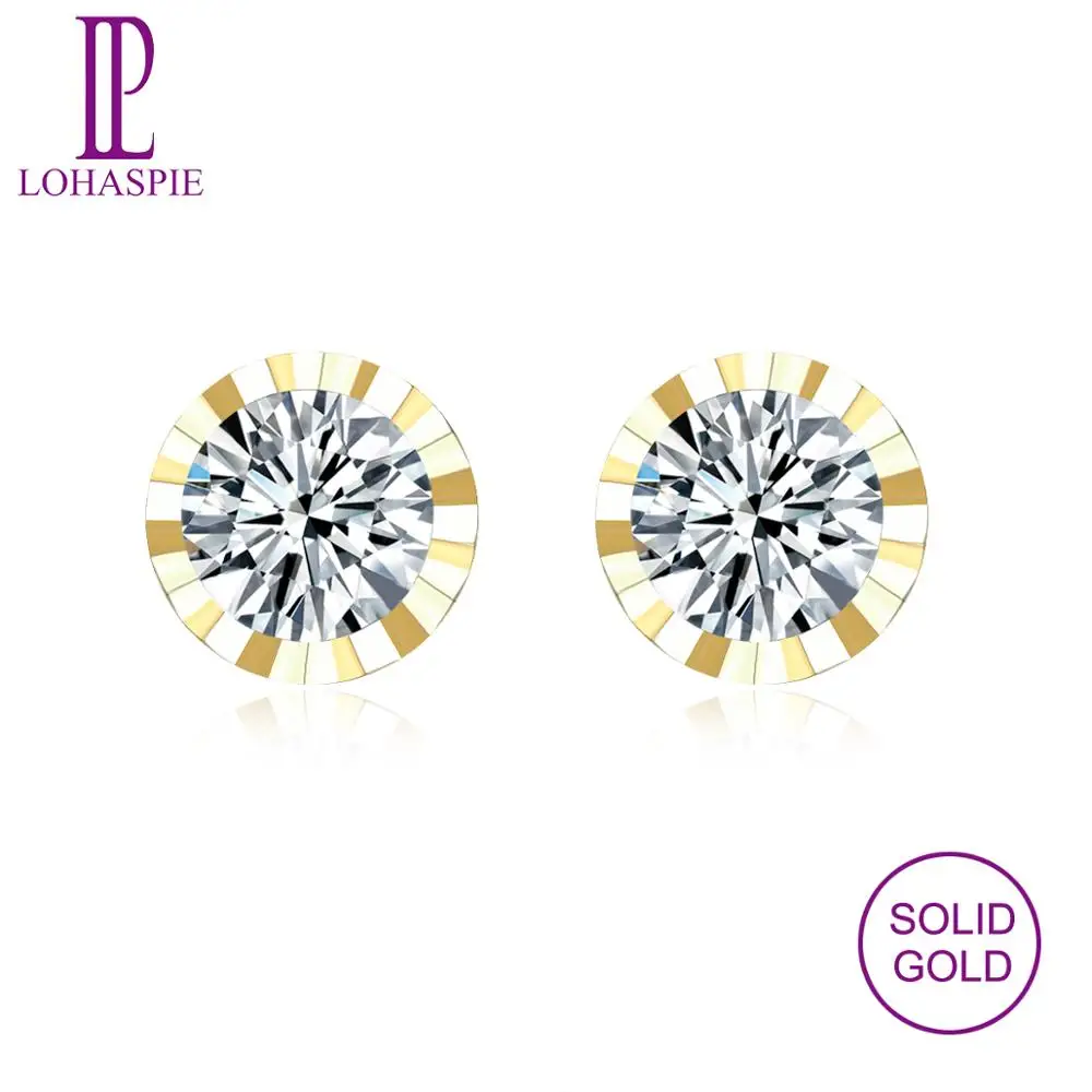 Женские однотонные серьги LP из желтого золота 9 к корейские простые свадебные с