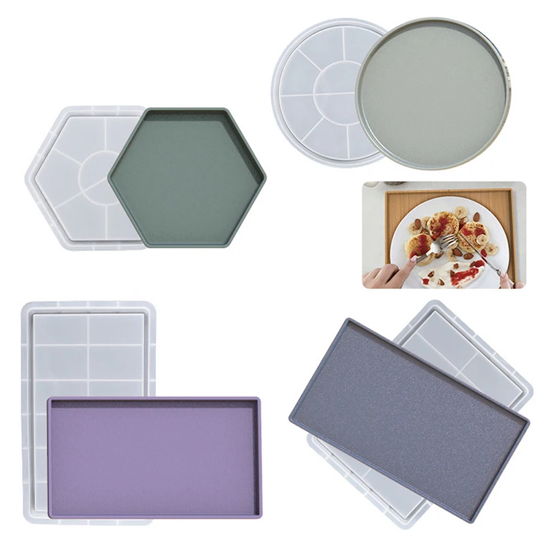 

1PC Base Tray Silicone Mold Large Size Round Tray Concrete Mold Terrazzo Round Plate Concrete Epoxy Clay Plaster Mold