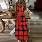 Женское платье без рукавов с V-образным вырезом и градиентным принтом