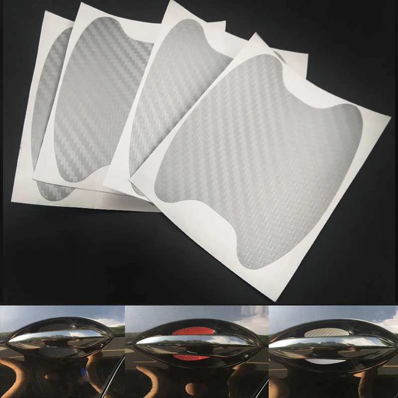 4 шт./лот Автомобильная наклейка на дверную ручку из углеродного волокна против