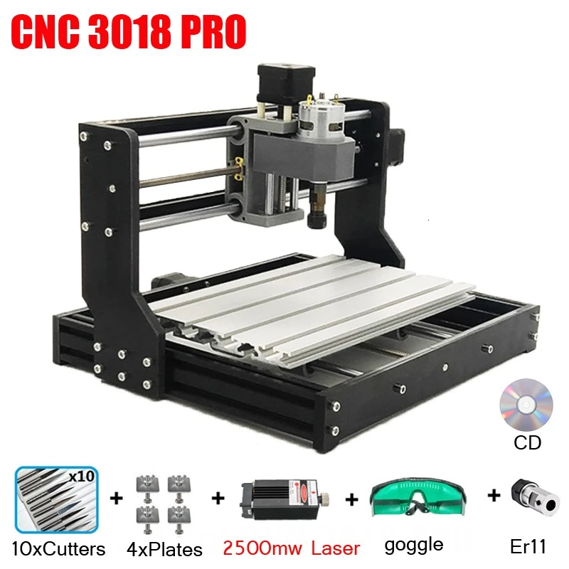 

CNC 3018 PRO Laser Engraver Wood CNC Router Machine GRBL ER11 Hobby DIY Engraving Machine for Wood PCB PVC Mini CNC3018 Engraver