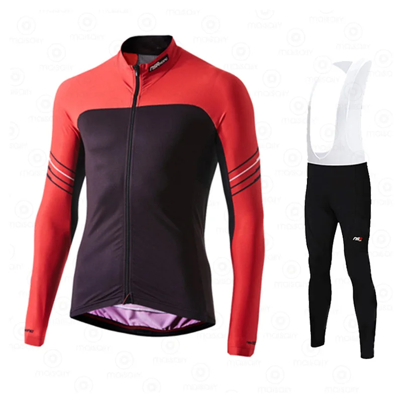 

2021 NSR Pro Team Cycling Clothing New Autumn Long Sleeve Cycling 19D Gel Pad Pants Set MTB Clothes Men Road Bicycle Suit