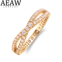 Light Luxury Moissanite Engagement Wedding Band Ring Solid Real 14k Yellow Gold Test Positive D Color VVS1 Certificated