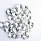 14 мм 2000 шт. прозрачные хрустальные Восьмиугольные бусины в 2 отверстия, хрустальные свадебные украшения, хрустальные аксессуары для люстры