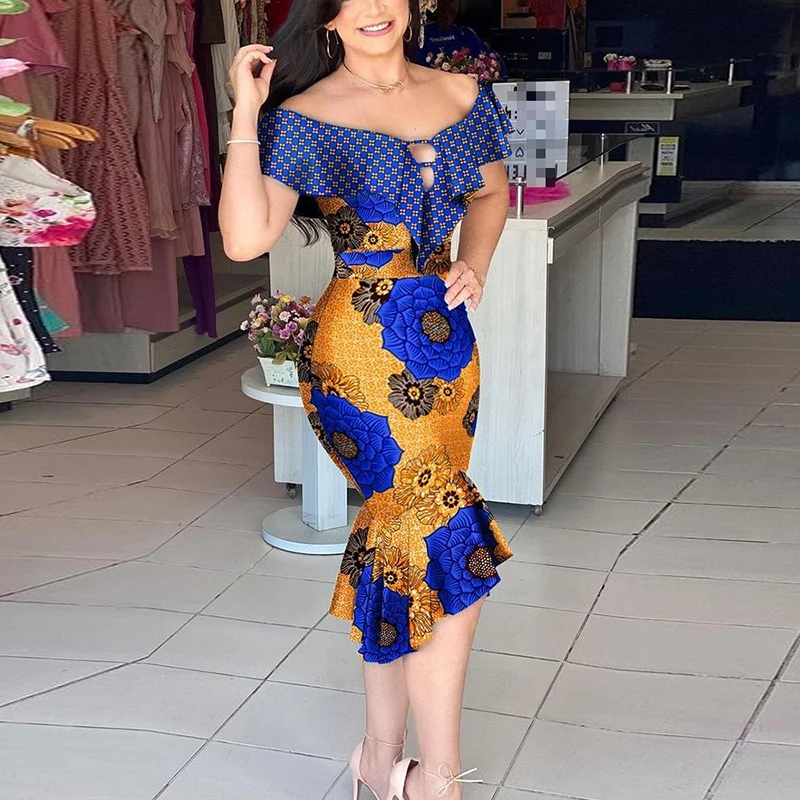 Женское приталенное платье с открытыми плечами элегантное ажурное винтажное