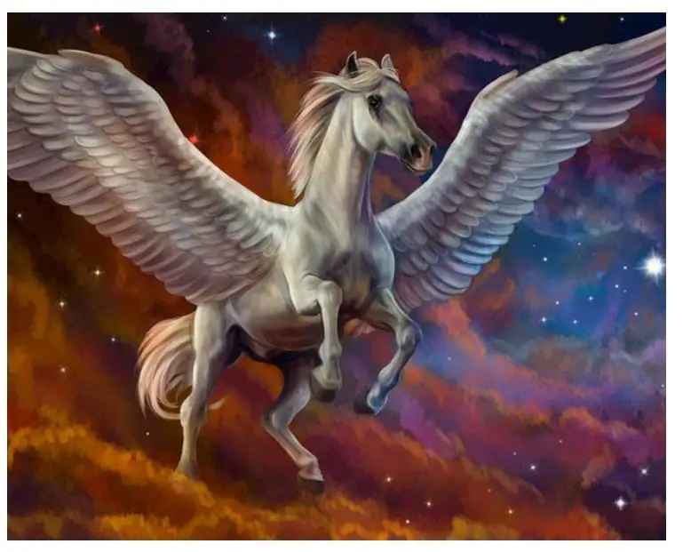 Алмазная живопись с животными pegasus полноформатная круглая мозаика вышивка