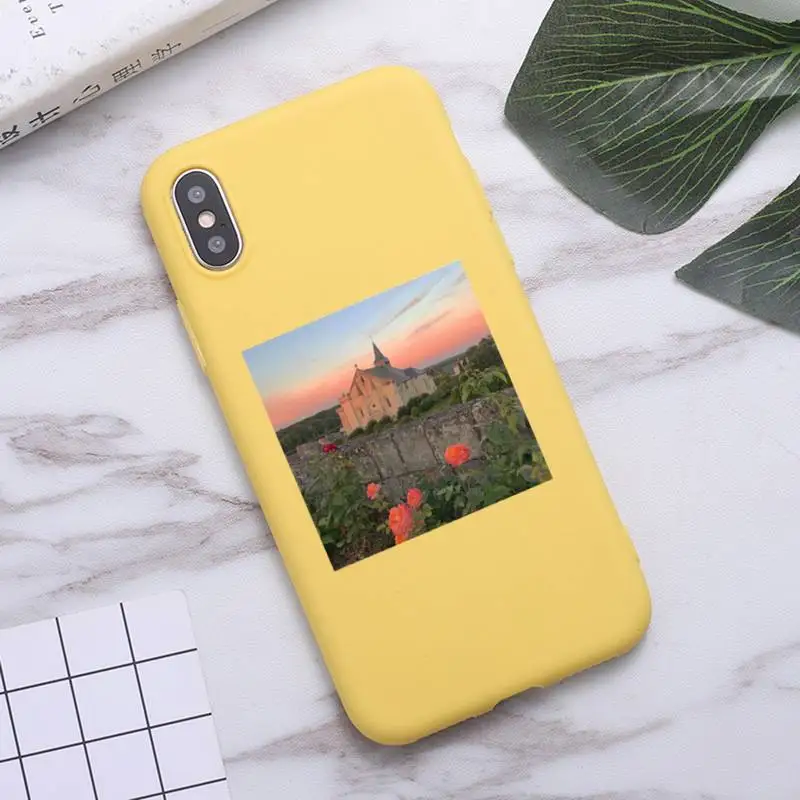 

Cottagecore Style countryside pattern Phone Case Candy Color for iPhone 6 7 8 11 12 s mini pro X XS XR MAX Plus