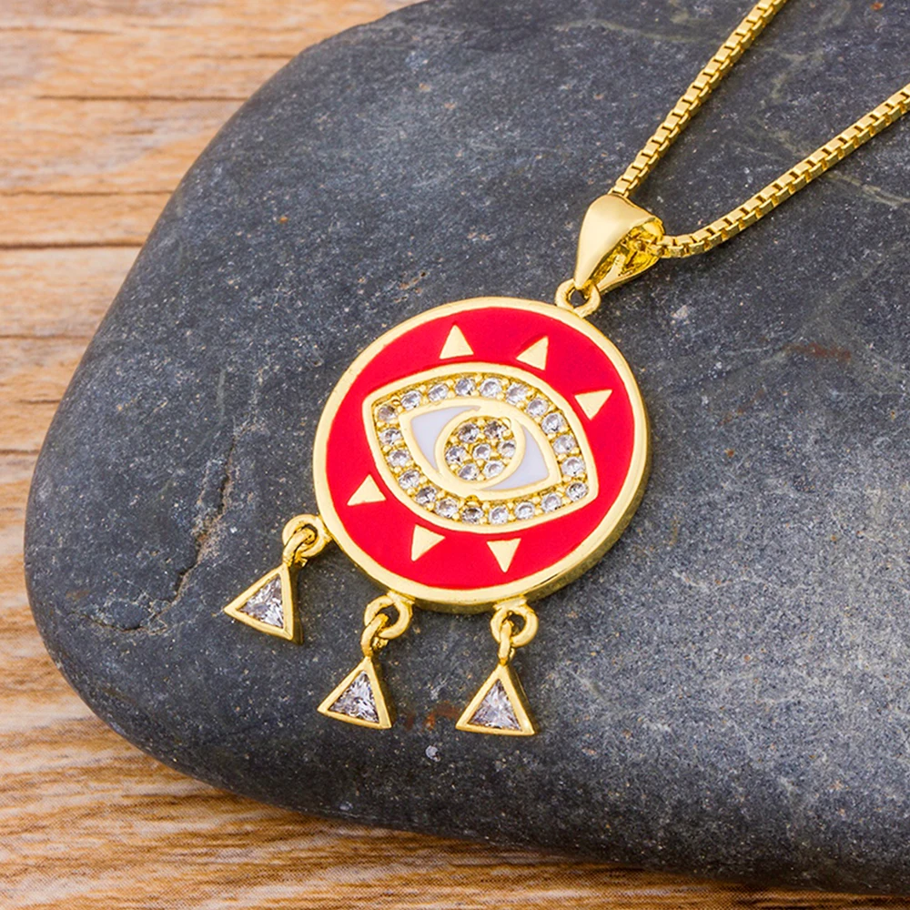 Женское колье AIBEF инкрустированное искусственным бриллиантом круглое синее