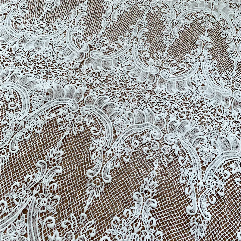 1 ярд 120 см белая высококачественная гипюровая кружевная ткань свадебное платье