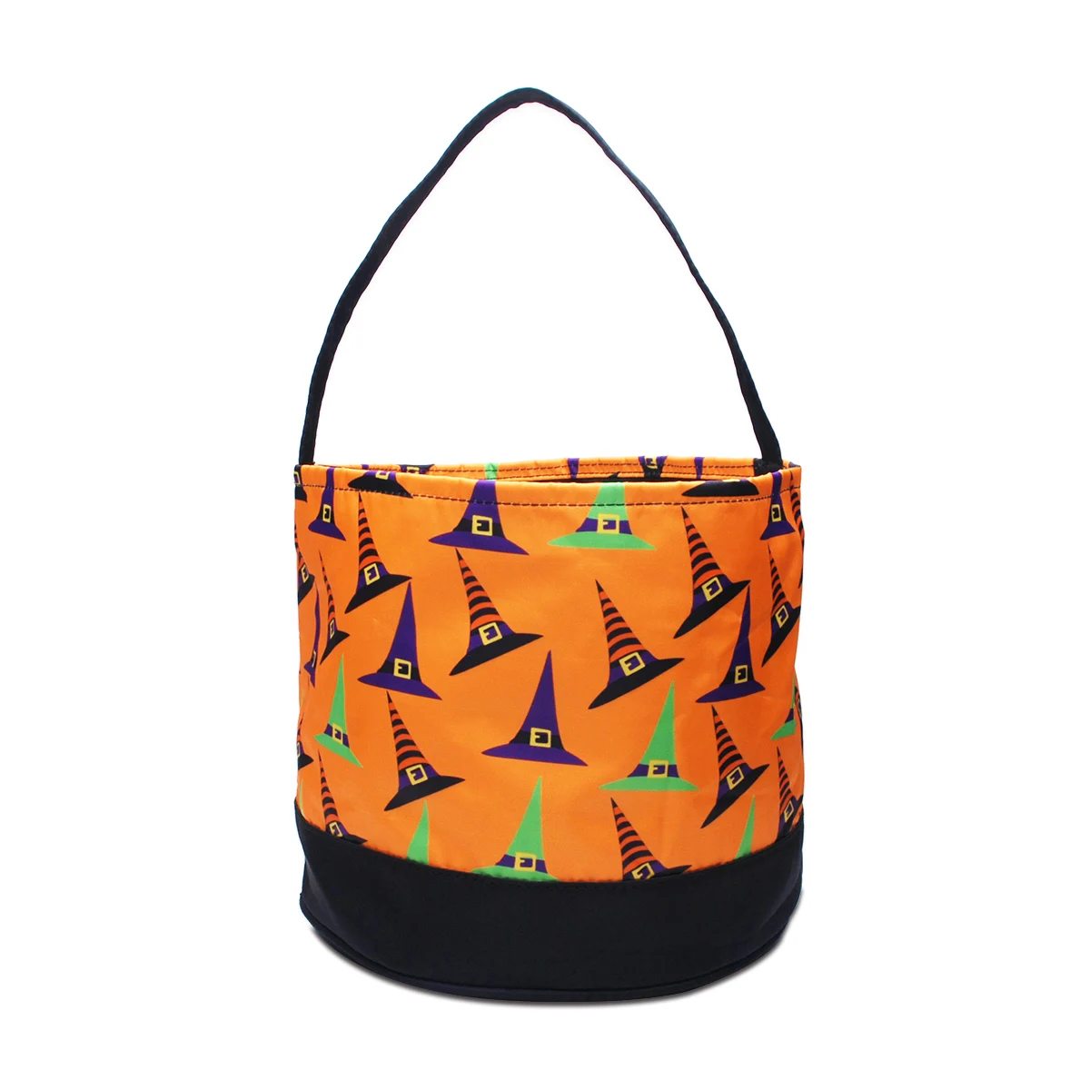 RTS 10 Pcs Kid Halloween Orange Black Hat Tote Trick or Treat Candy Purple Bucket Boy Cute Pumpkin Diamond Basket |