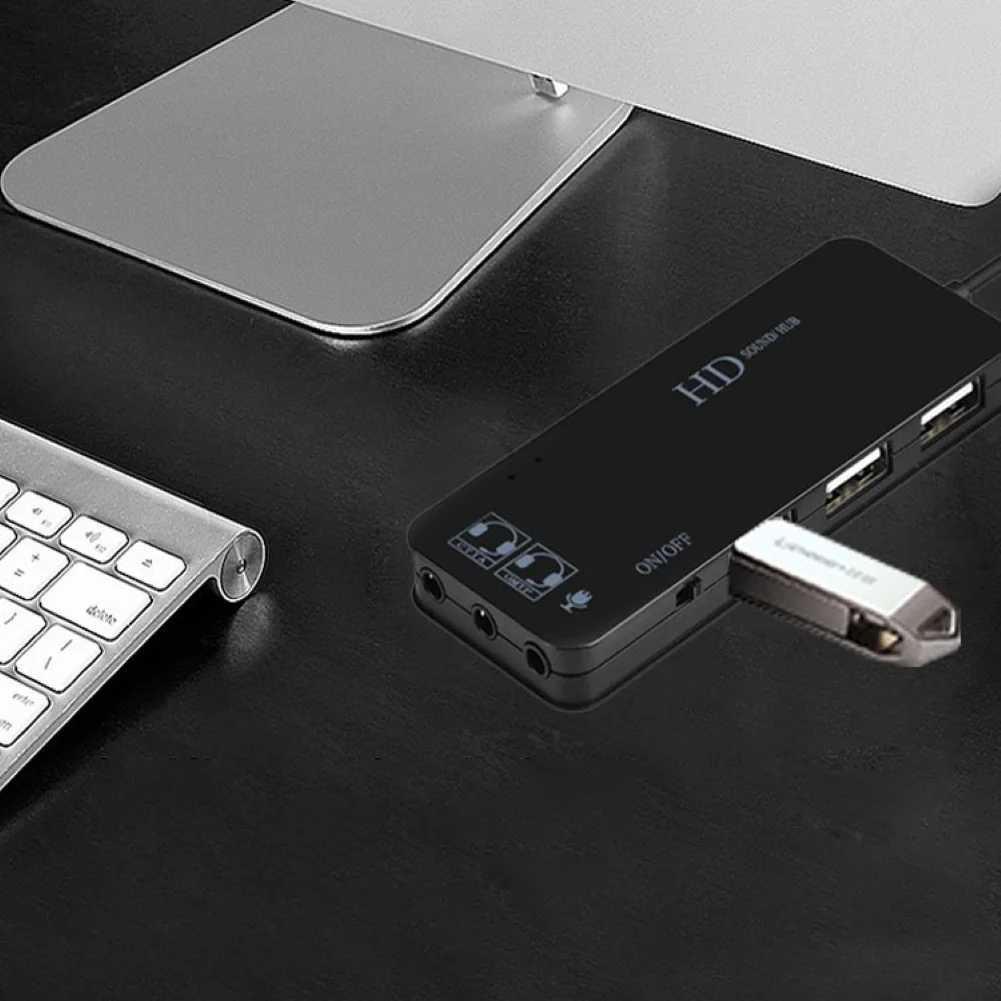 Звуковой адаптер с несколькими USB-портами микрофон 7 1 каналов звуковые карты
