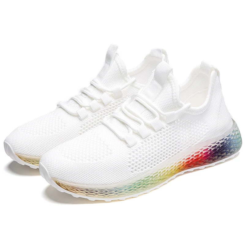 Женские кроссовки на платформе желеобразные шнурках черные и белые теннисные