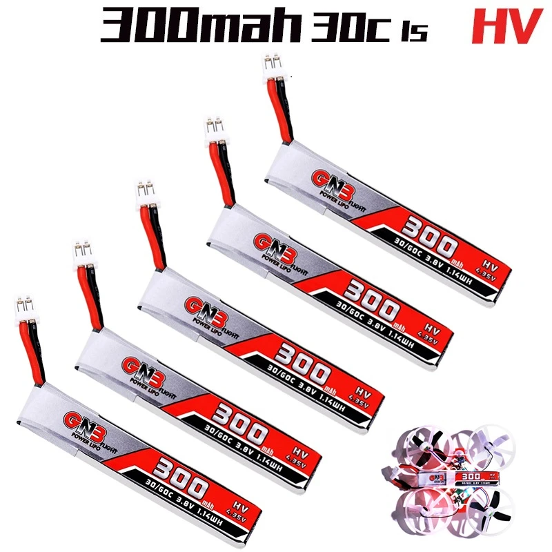 GAONENG GNB 1S 300 мАч 3 8 в 30C/60C LiHV Lipo батарея PH2.0 разъем для UK65 US65 Happymodel Mobula7Snapper BetaFPV 65S