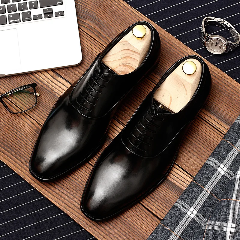 Британские мужские туфли из натуральной кожи деловые классические ручной работы
