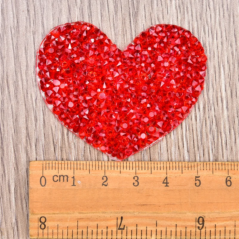 15 шт./лот стразы с красным сердцем горячей фиксацией железными нашивками