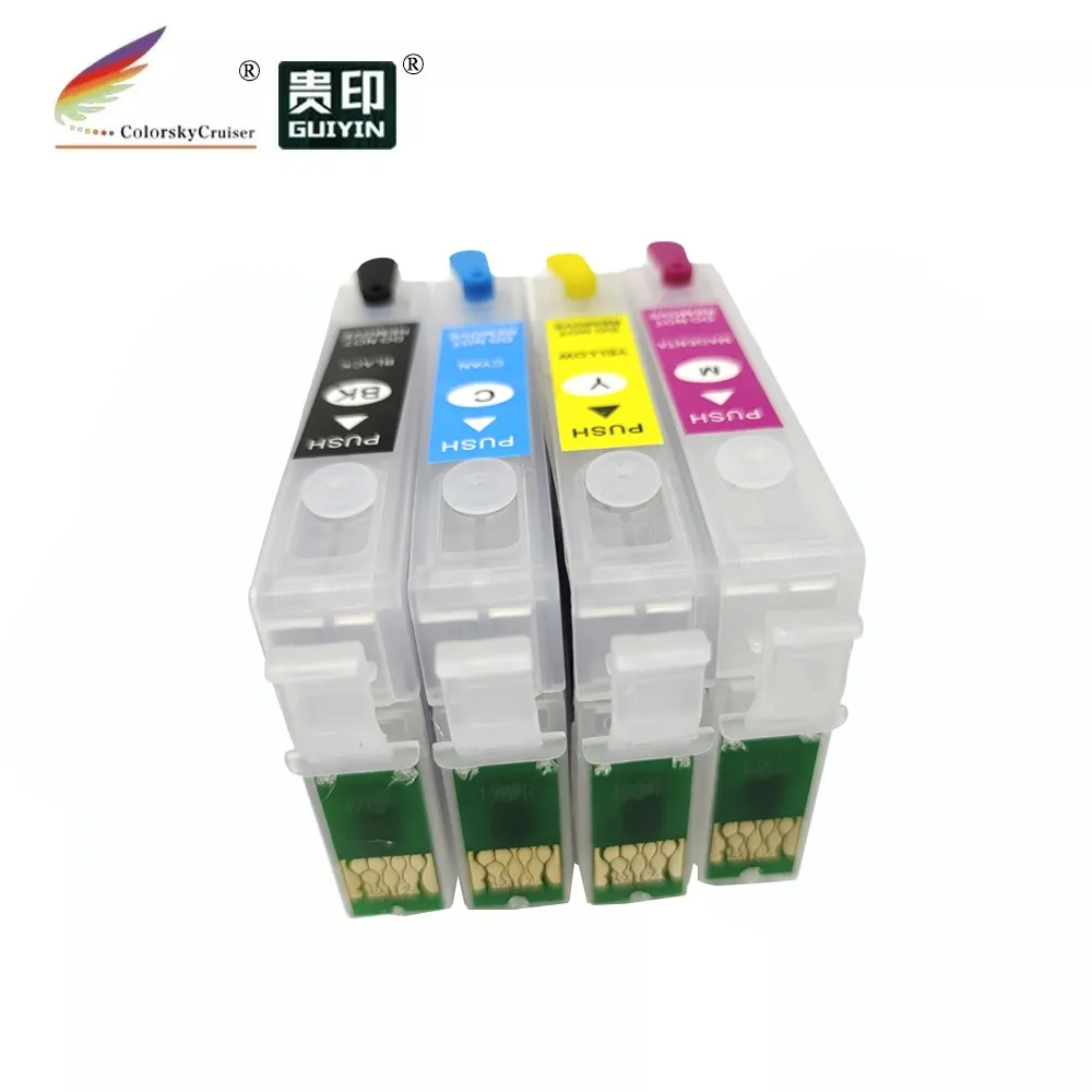 (RCE731-734) Заправляемый картридж с чернилами для Epson T0731 T0732 T0733 T0734 73 BK/C/M/Y чипом ARC |
