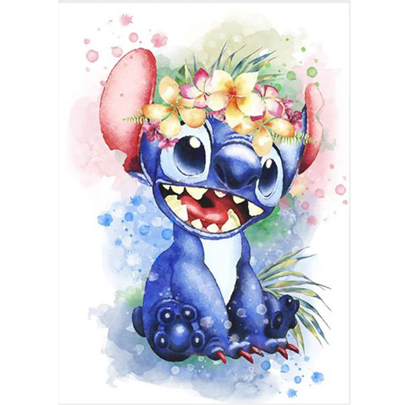 

Disney Cartoon Lilo & Stitch 5D DIY Diamond Painting full SquareRound Diamond Embroidery Cross Stitch Rhinestone Mosaic decor
