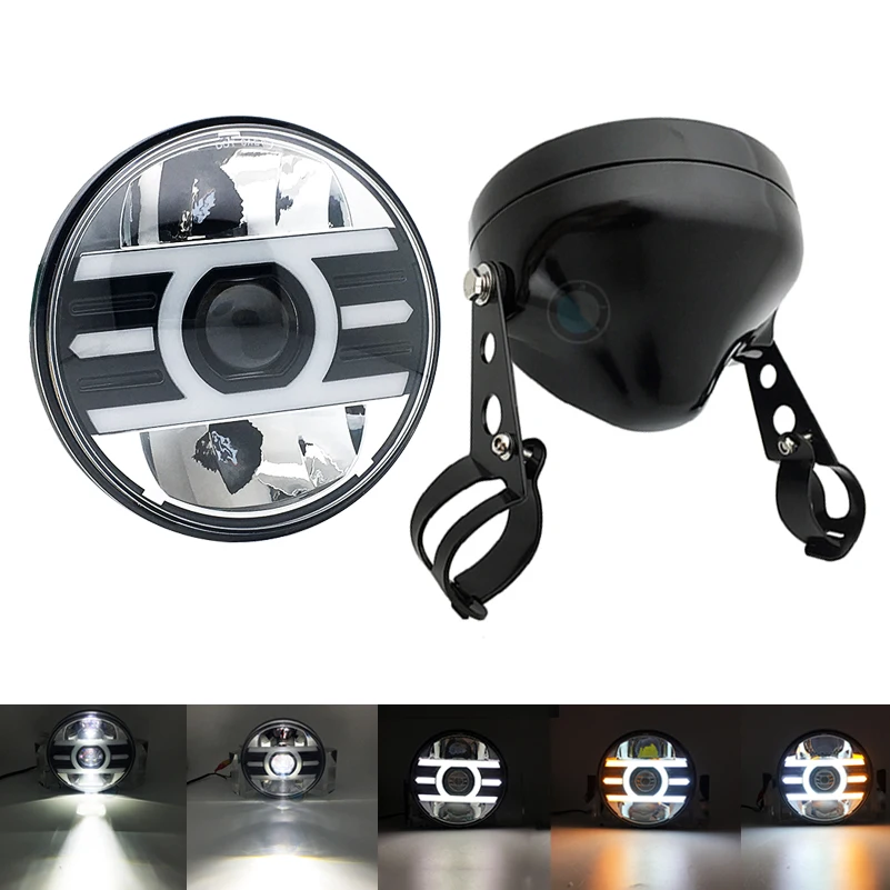 Новый стиль хром 7 дюймов 60 Вт точка мотоциклетные фары 883 фар в виде ракушки