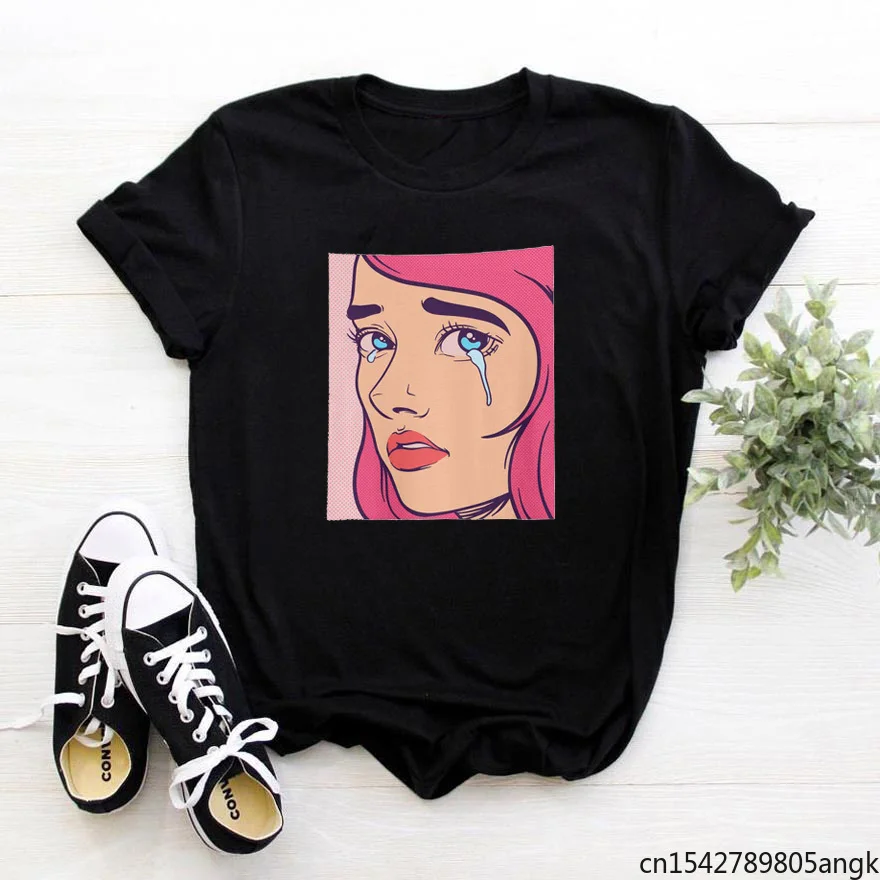

Vintage Girl Pattern T-shirt Women Cute and Funny Casual Tops Short Sleeve Personalized