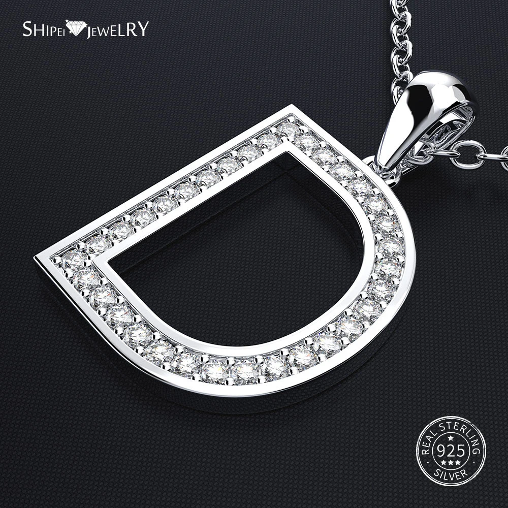 

Shipei Capital 26 Letter Necklace For Women 100% 925 Sterling Silver Topaz Pave Setting Letter Pendant Necklace Fine Jewelry