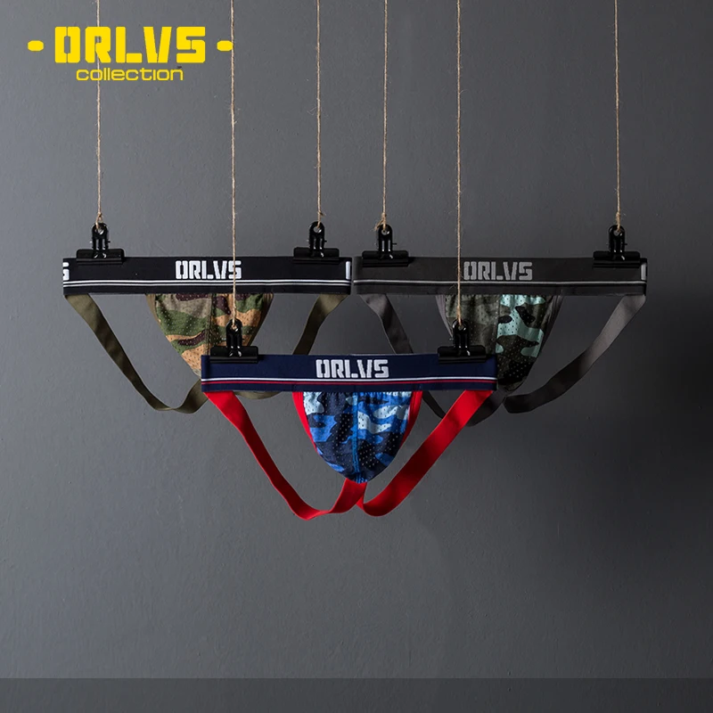 ORLVS Брендовое Мужское нижнее белье мужские стринги дышащие трусы Cueca tanga hombre