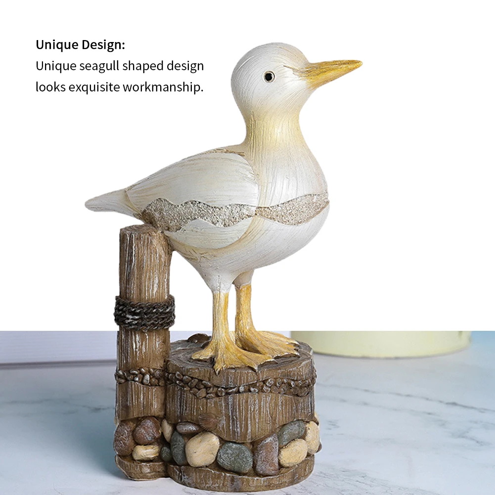 

2pcs/set Ornament Home Nautical Decoration Park Outdoor Garden Resin Patio Seagull Figurine Lawn Crafts Desktop Gifts Beach
