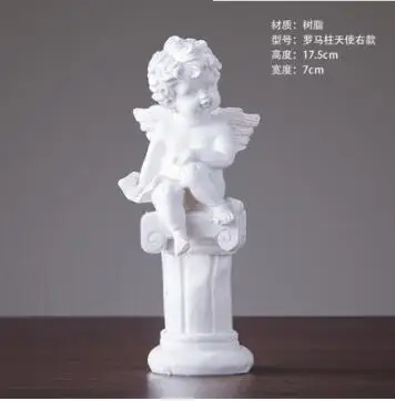 European Handmade Resin Angel Figurines Home Furnishing Decoration Crafts Wedding Gifts Lucky Ornament Desk Statues - Цвет: A