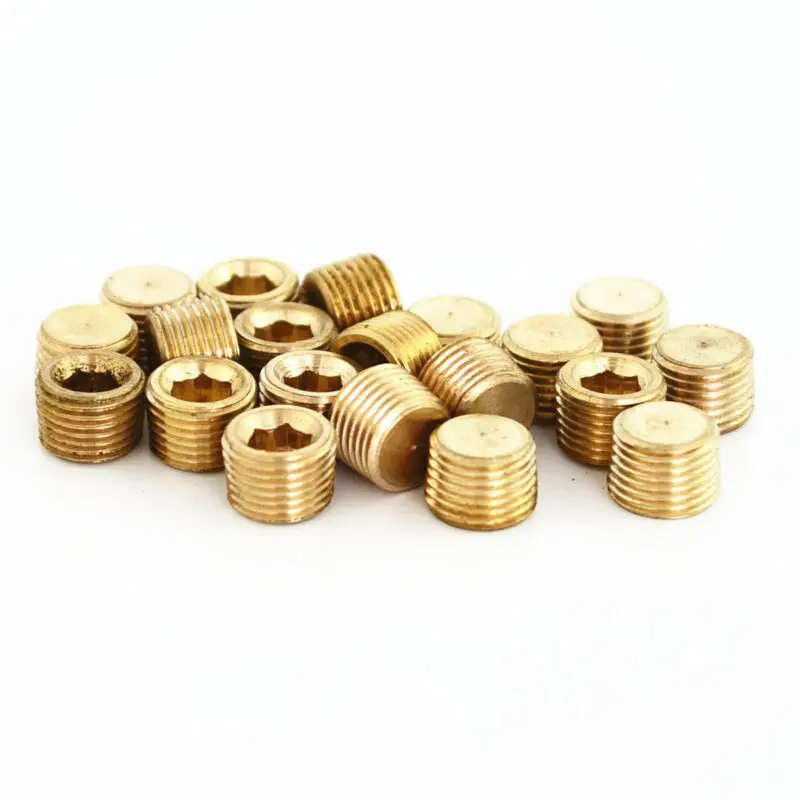 Новые Горячие 20 шт./компл. золотые шестигранные головки вилки латунная резьба 1/8