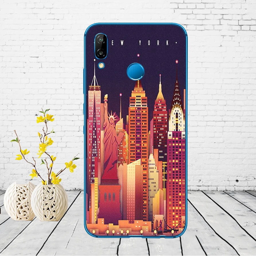 175DD New York City Soft Silicone Cover for Huawei P9 P10 P20 P30 Lite mate 10 20 PRO lite p smart 2019 case | Мобильные телефоны и