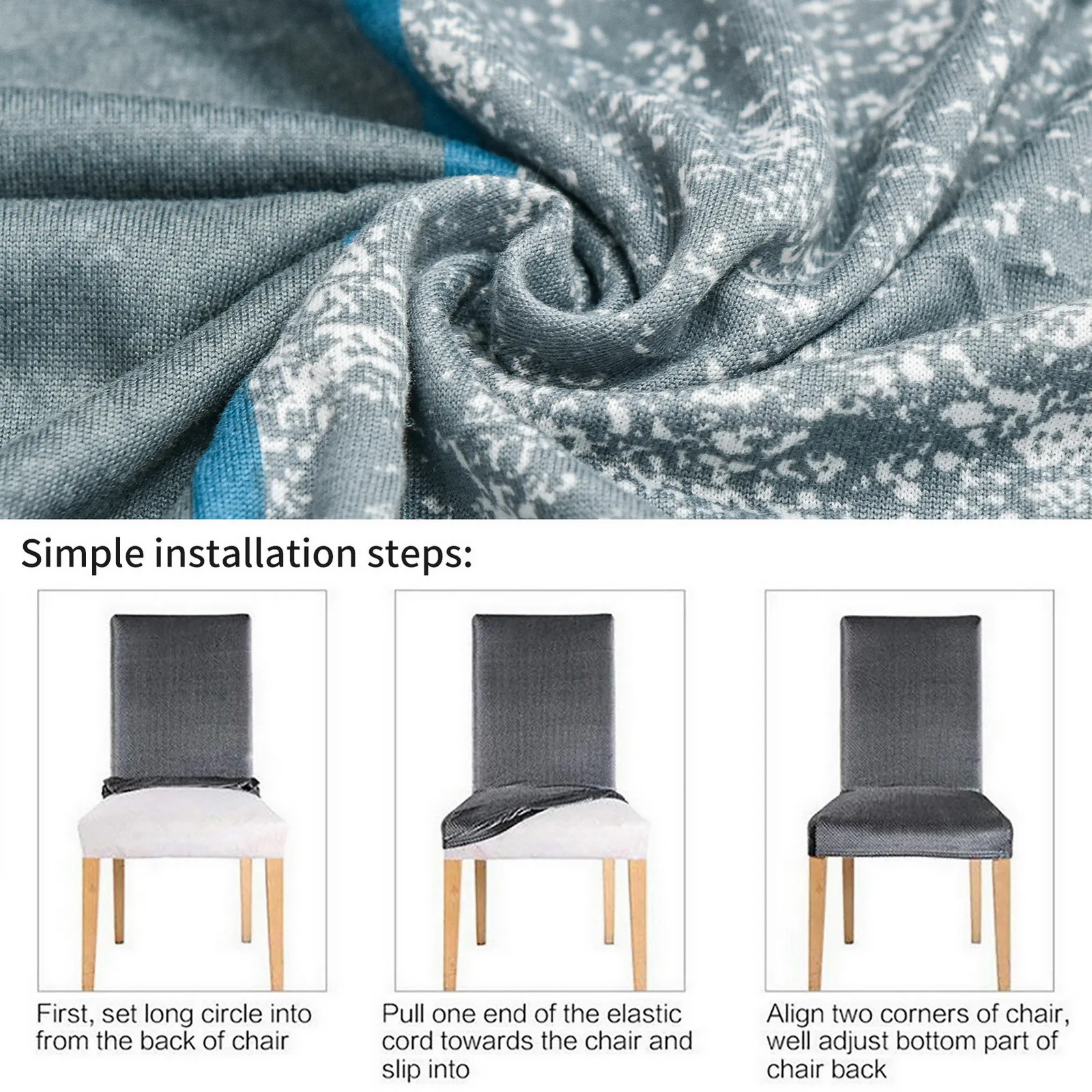 

Chair Cover Simple Home Printed Chair Cover Household Thickened Fleece Chair Universal Kitchen Dining Seat Cover Spandex