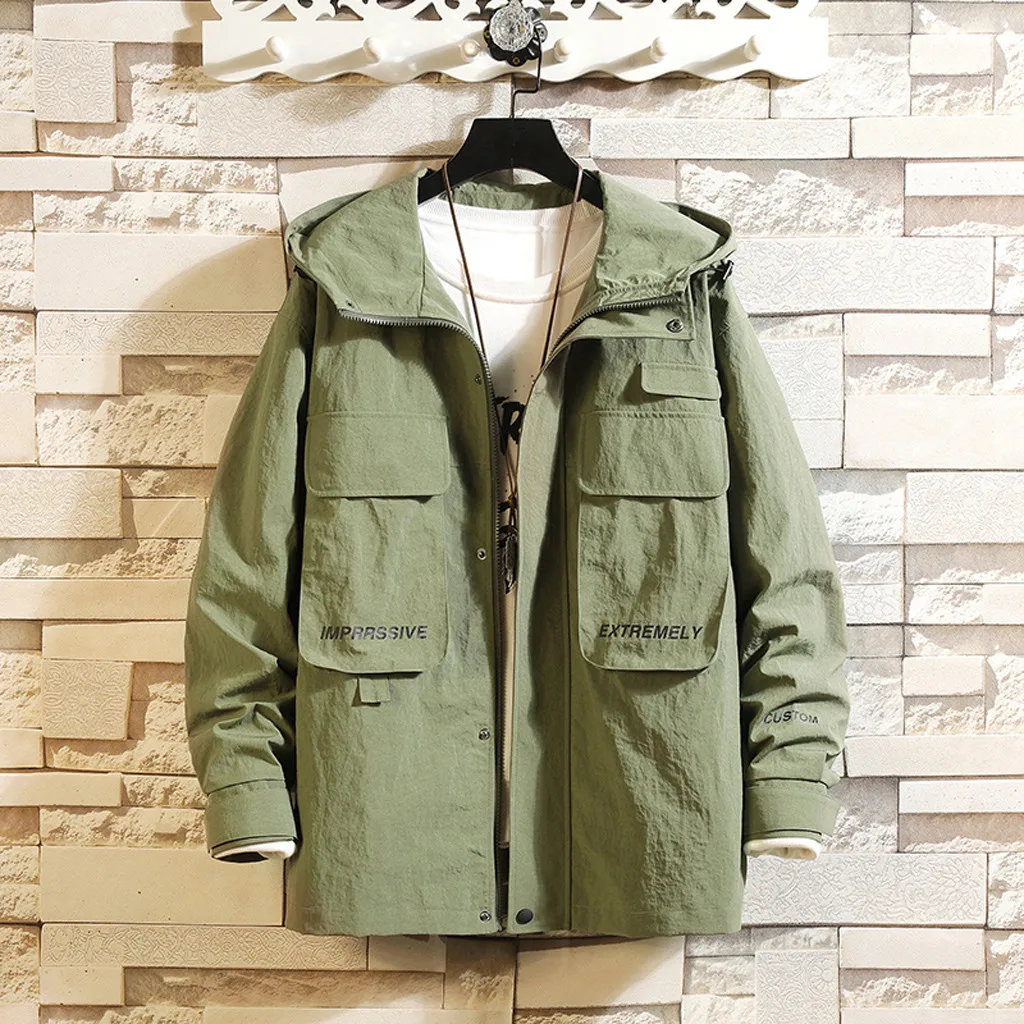 SAGACE Новая мужская повседневная куртка-бомбер с капюшоном Весна Осень Хип-хоп