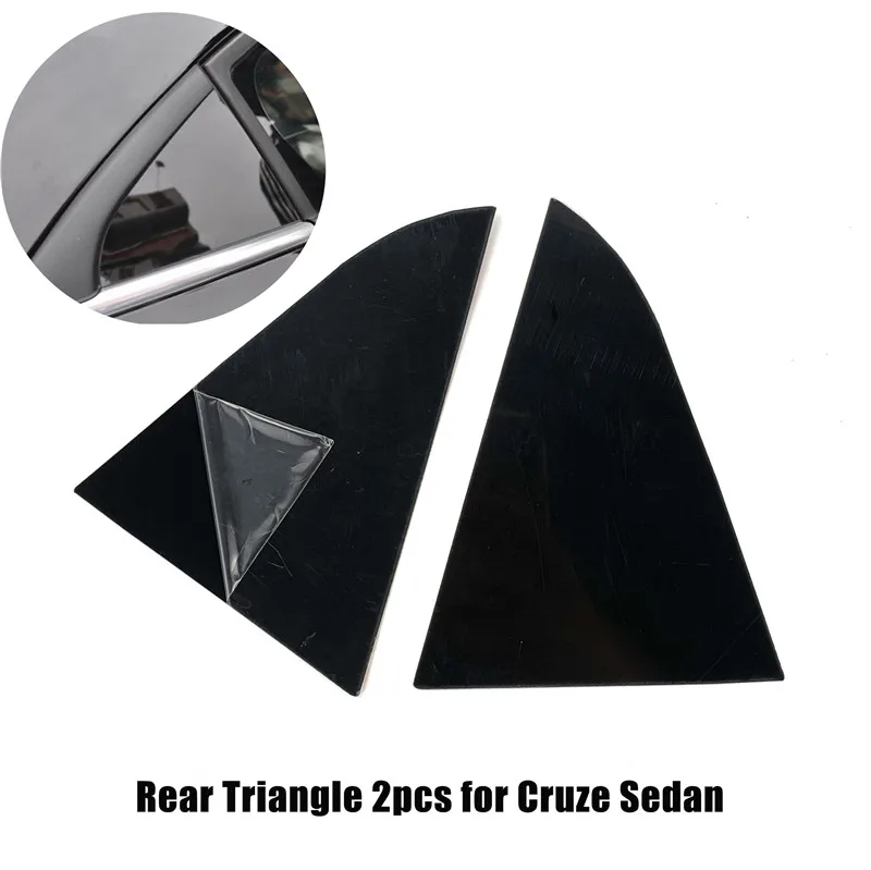 For Sedan 2pcs Аксессуары для стайлинга автомобилей зеркальная отражающая панель BC Колонка задний треугольник декоративная наклейка пленка для Chevrolet Cruze 2009 - Название цвета: For Sedan 2pcs