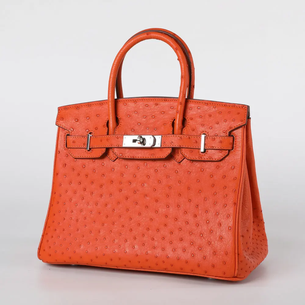 

ostrich skin women's designer tote holographic bag new Design genuine leather style luxury handbags Fashion For free shipping