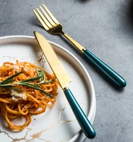 nordic gold luxury dinnerware set stainless steel kitchen dinnerware set fork spoon knife set vaisselle kitchen accessories bc