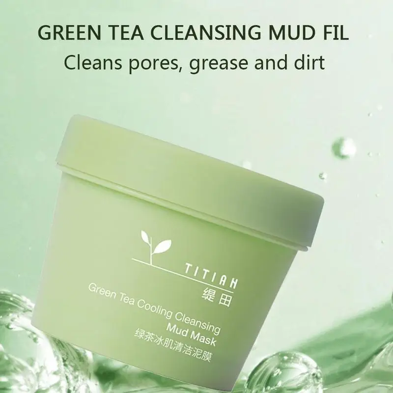 100G Green Tea Mask Deep Cleansing Blackheads Mud Mask Anti-Shrink Pores Acne Scar Exfoliate Face Skin Care