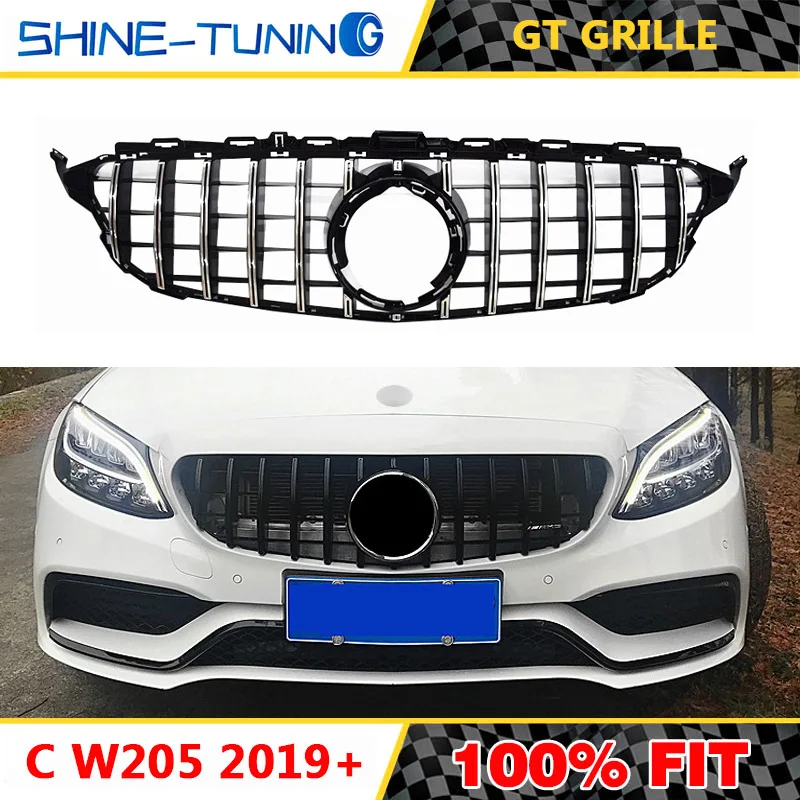 Подходит для mercedes New C class W205 GT R GTR решетка C180 C200 C250 C300 без эмблемы 2019 с/без