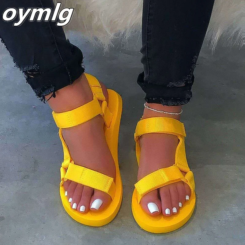 Летние сандалии женская обувь женские на липучке мягкой пенной подошве